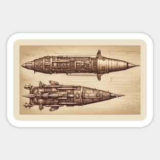 Rocket Schematic 2 Sticker